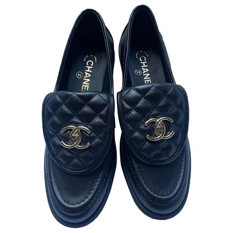 chanel mens moccasins|chanel moccasin loafers black.